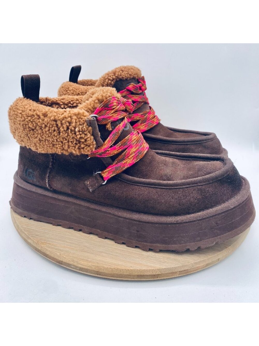 Ugg Boots Womens 9 Brown Suede Fleece Lined Funkarra Cabin Cuff Chukka